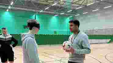 England blind footballer leads session on disability in sport to 91 students